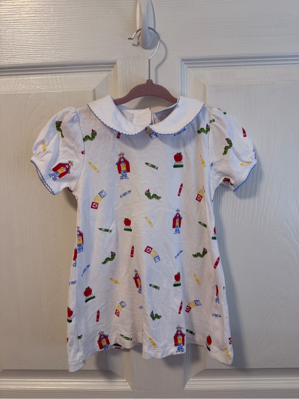 Little English School-Themed Peter Pan Collar Toddler Girls Dress